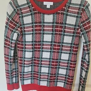 Charter Club Red and Black Plaid Knit Sweater